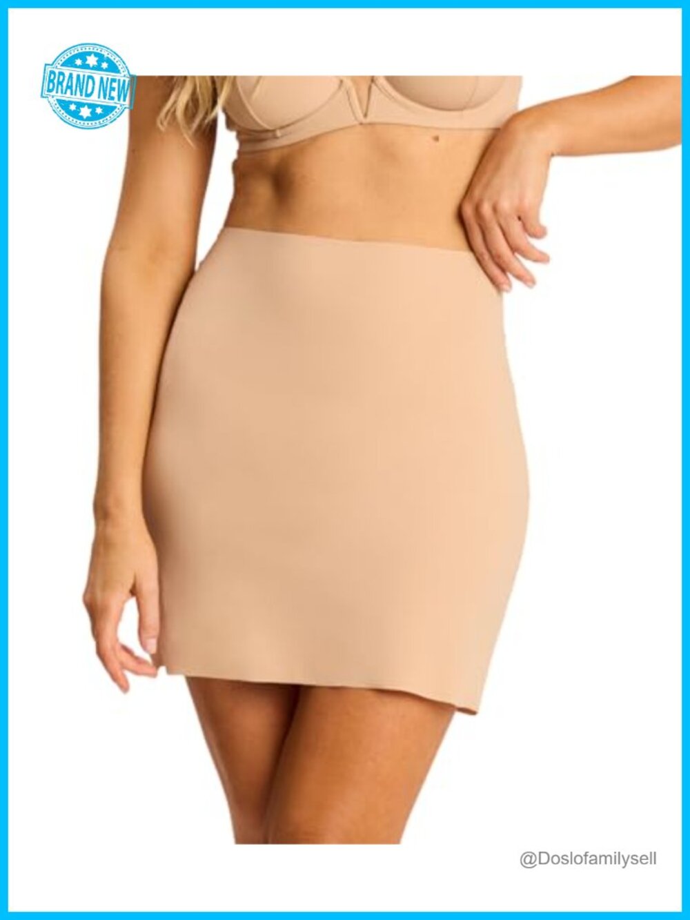 Classic Half Slip High-Waist Seamless Weighted Hem Nylon Blend